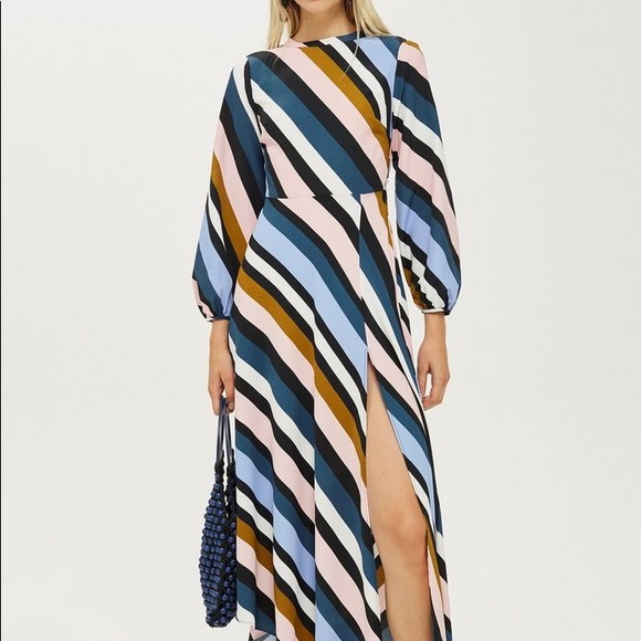 topshop striped maxi dress